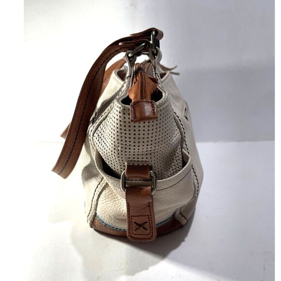 The Sack  genuine leather shoulder Bag neutral beige mid size boho women - Picture 9 of 13
